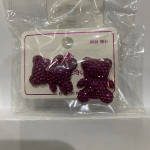 Aretes de Osito Brillante Rosa